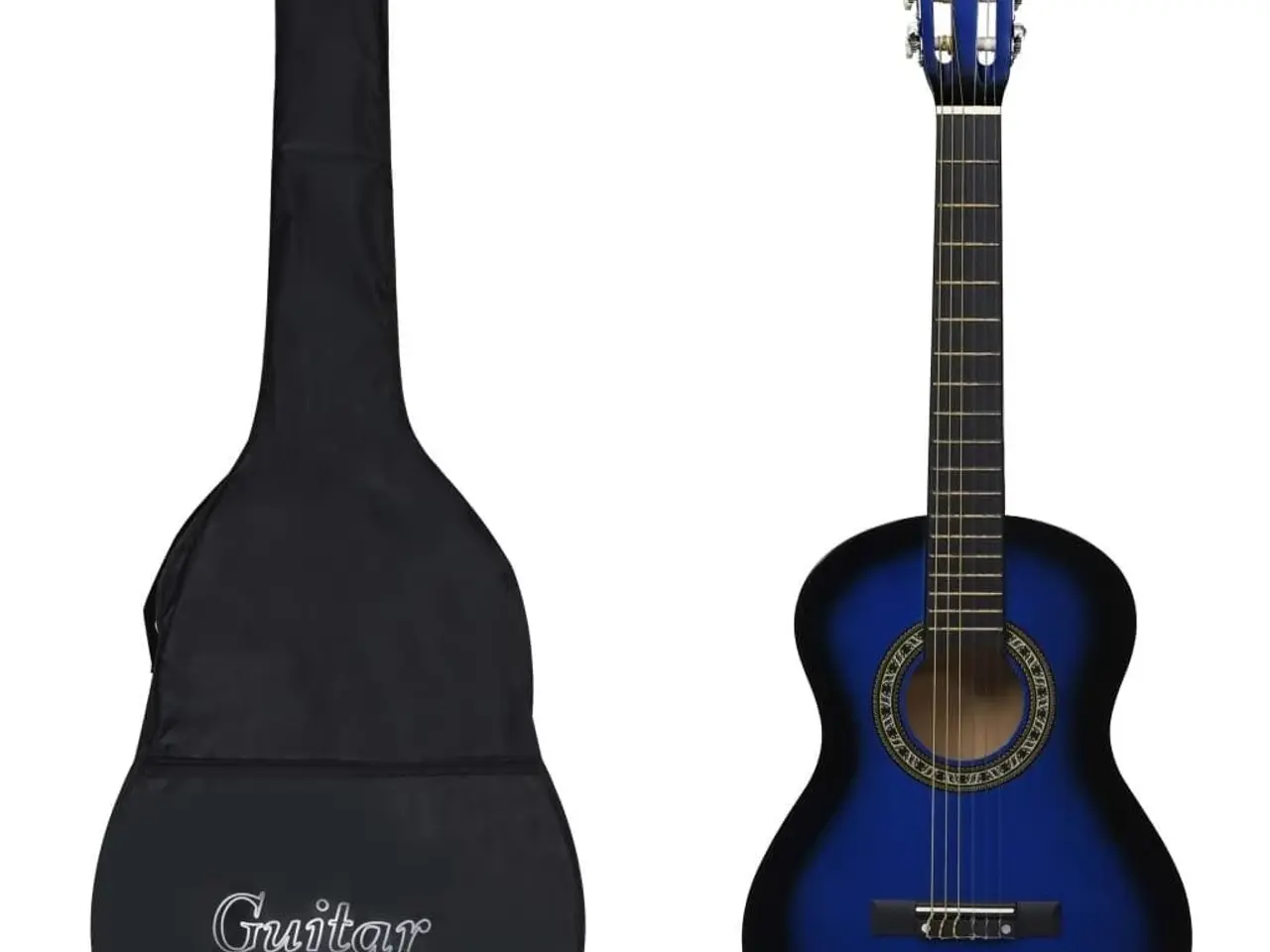 Billede 2 - Klassisk guitarsæt til begyndere 1/2 (34") - blå, 8 dele