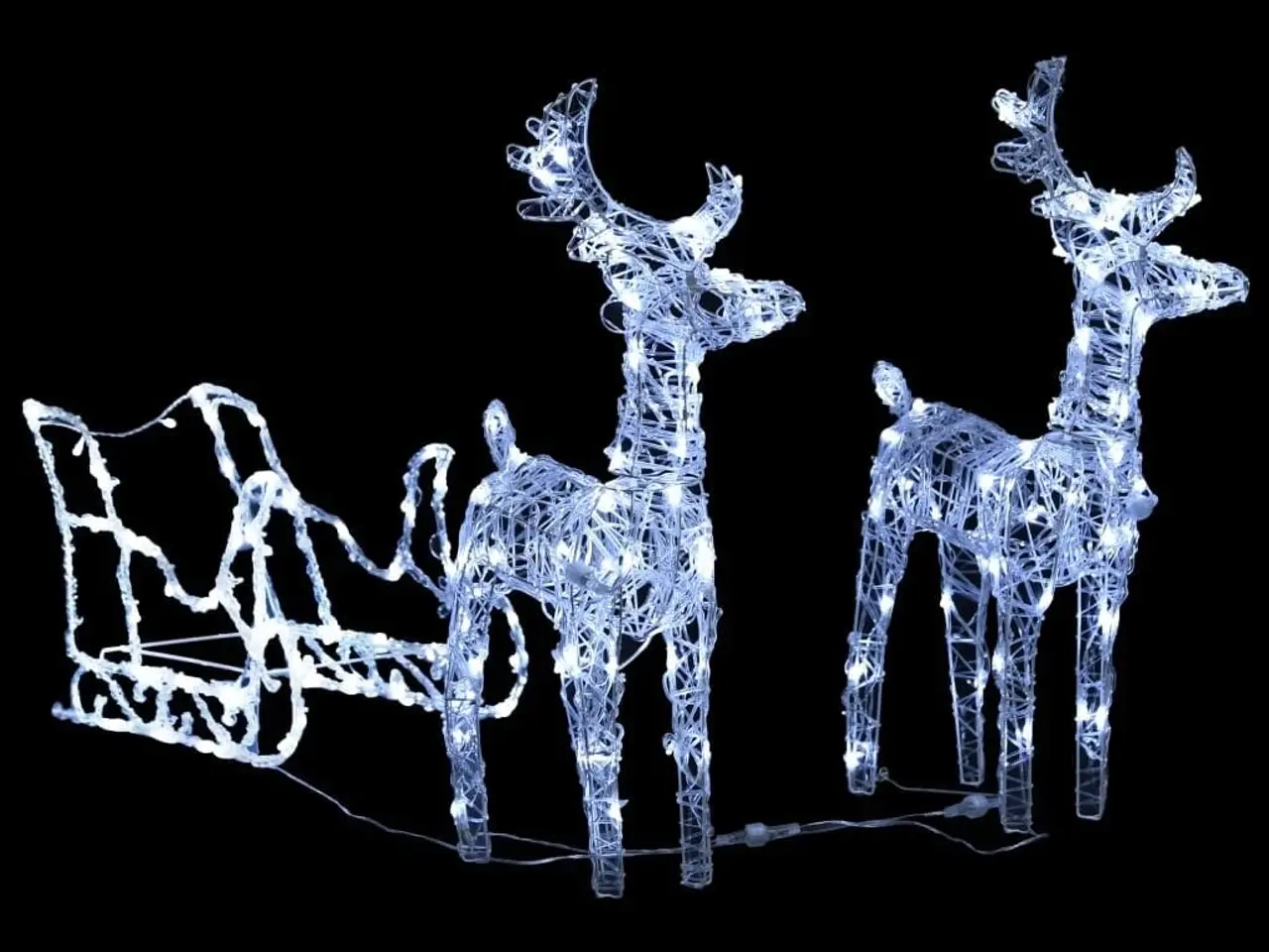 Billede 3 - Rensdyr og kane julefigur 160 LED'er 130 cm akryl