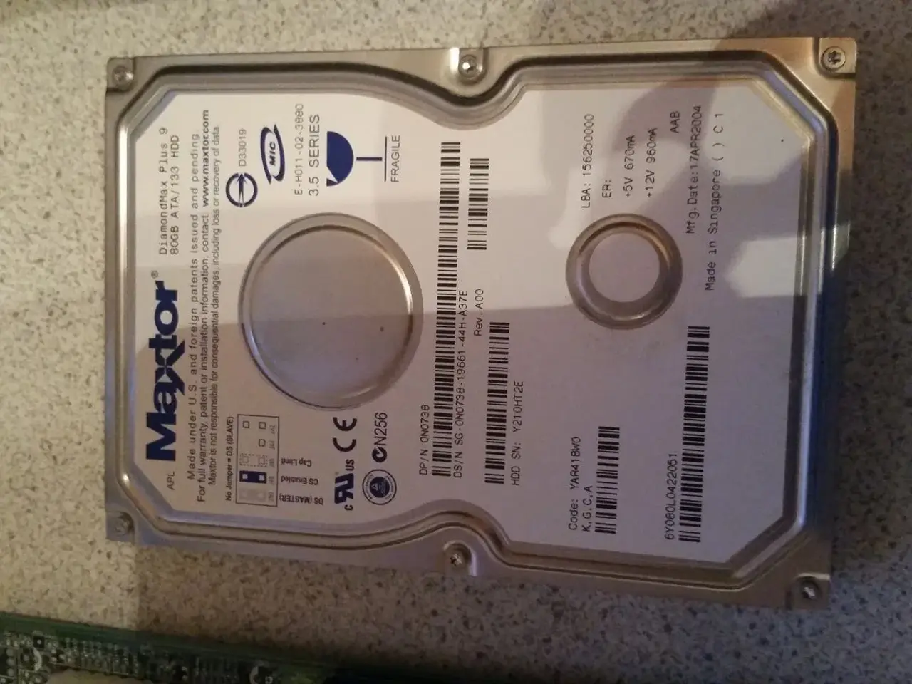 Billede 1 - 80GB IDE 3,5" harddisk!