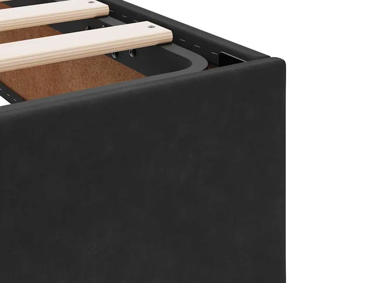 Billede 10 - Opbevaringsseng med madras Sort 135 x 190 cm Velour