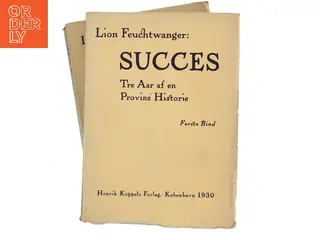 Succes. Tre Aar af en Provins Historie. Første Bind af Lion Feuchtwanger (Bog)