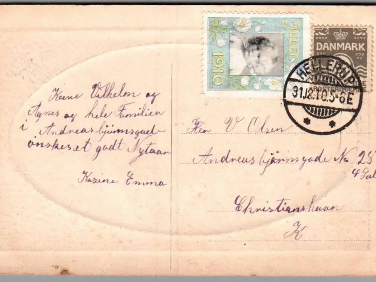 Billede 1 - Julemærke 1910 på Postkort
