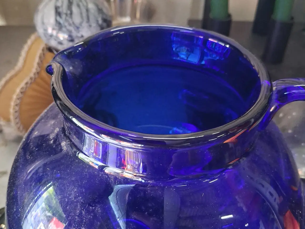 Billede 2 - Gammel blå glas kande 300kr århus