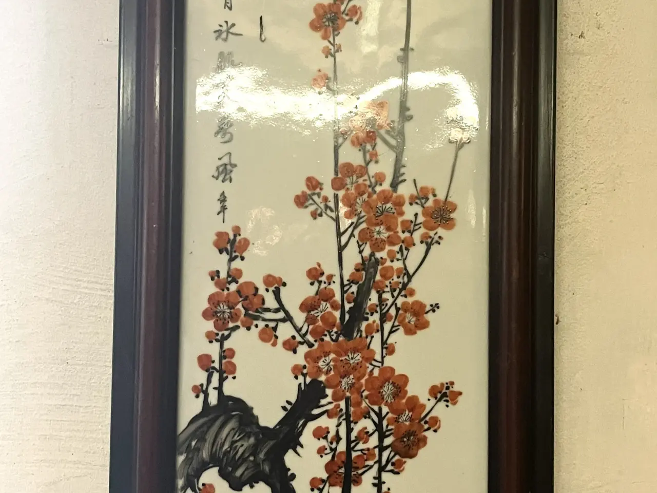 Billede 1 - Kina .Porcelænsbillede m. ramme fra ca. 1950