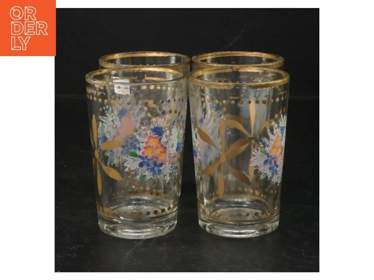 Billede 1 - Dekorative glas med blomstermønster (str. 9,5 cm)