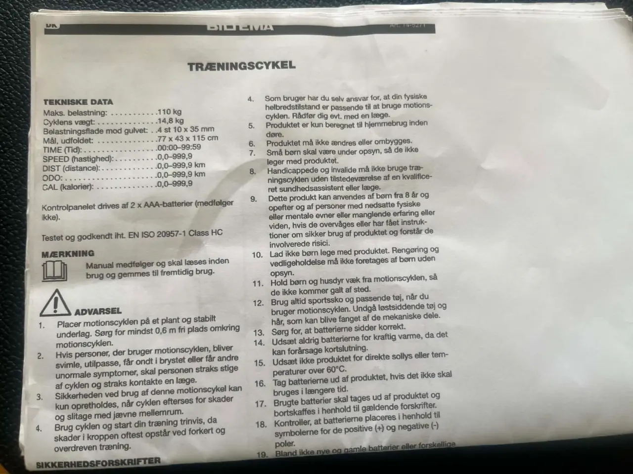 Billede 2 - Motions cykel