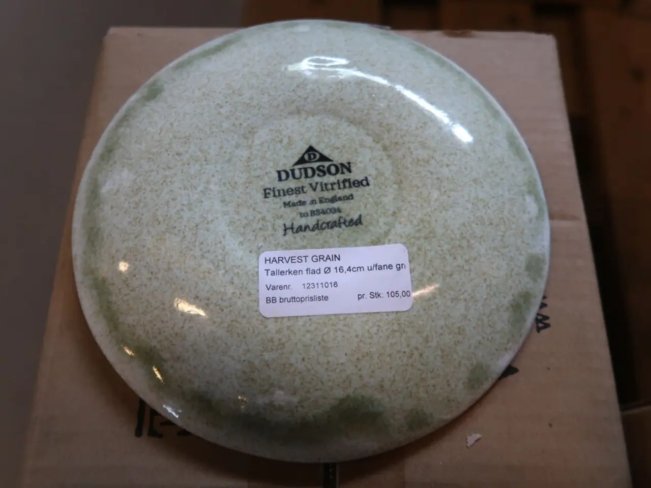 Billede 3 - 43 stk. Dudson Harvest Grain flad tallerken uden fane, grøn, ø16,4 cm