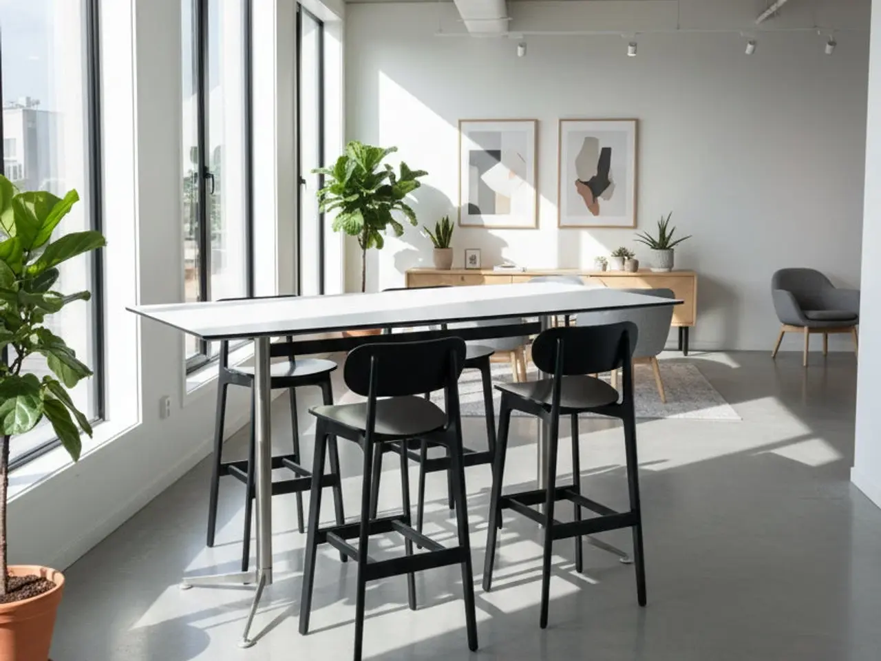 Billede 2 - Paustian Spinal Højbord – Hvid/Grå Stel 200x70 cm