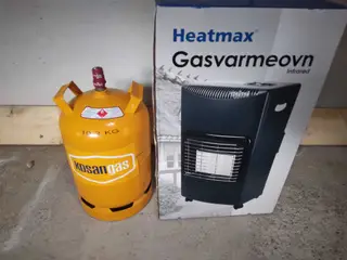 Gasvarmeovn med fyldt stålgasflaske 11 kg