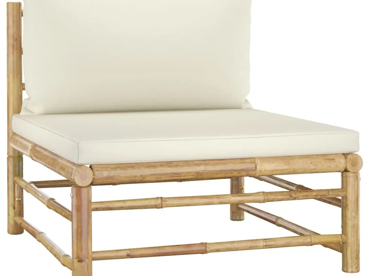 Billede 1 - Havesofa midterdel med cremefarvede hynder - bambus