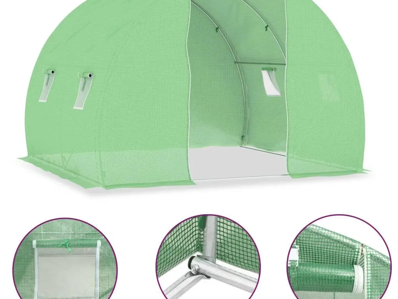 Billede 2 - Drivhus 6 m² 3 x 2 x 2 m - grøn