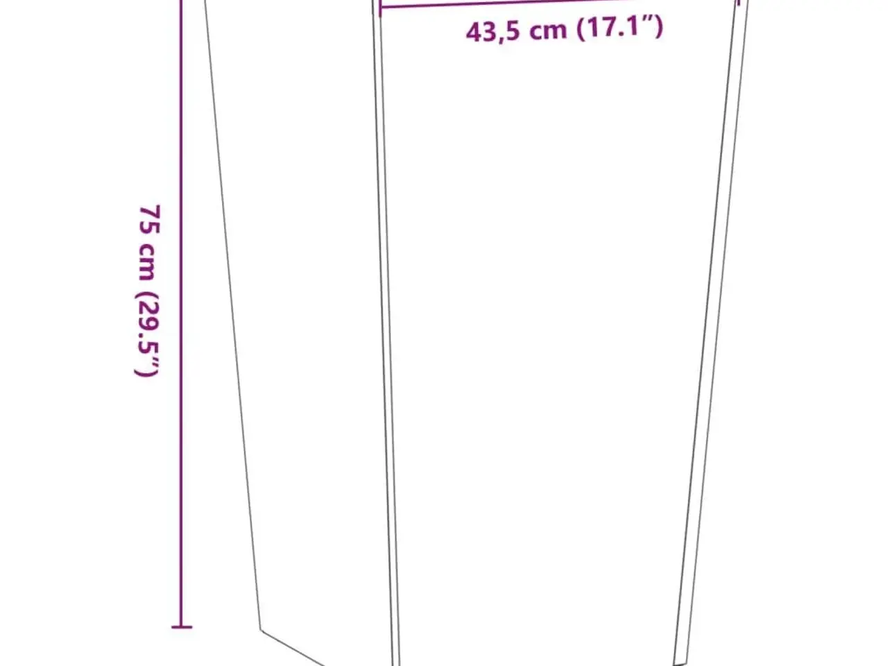 Billede 10 - Plantekrukke i stål 45 x 45 x 75 cm - sort