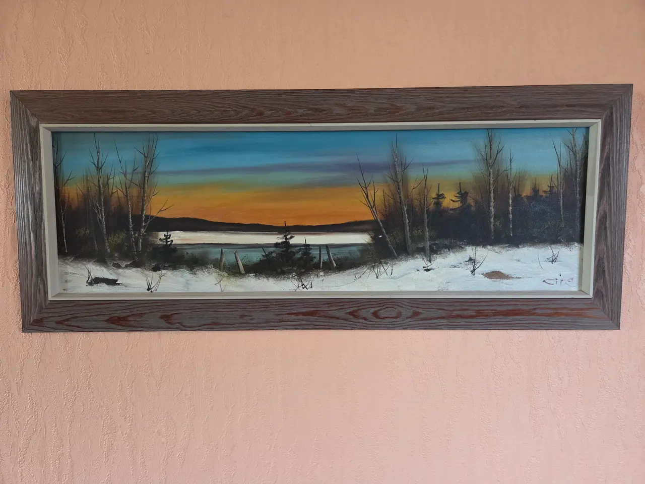 Billede 1 - Billede / Maleri – Sofastykke med vinterlandskab