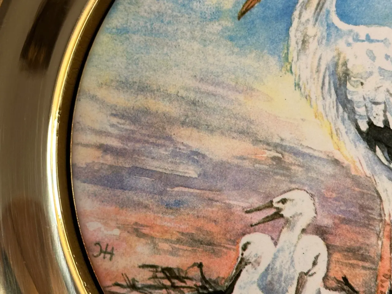 Billede 4 - To vintage platter af keramik og messing
