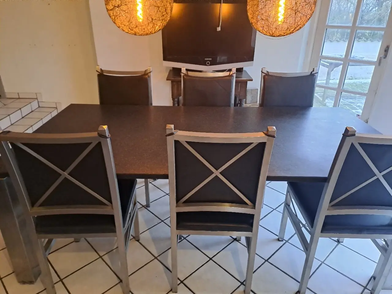 Billede 3 - Marmor bord og 6 stole
