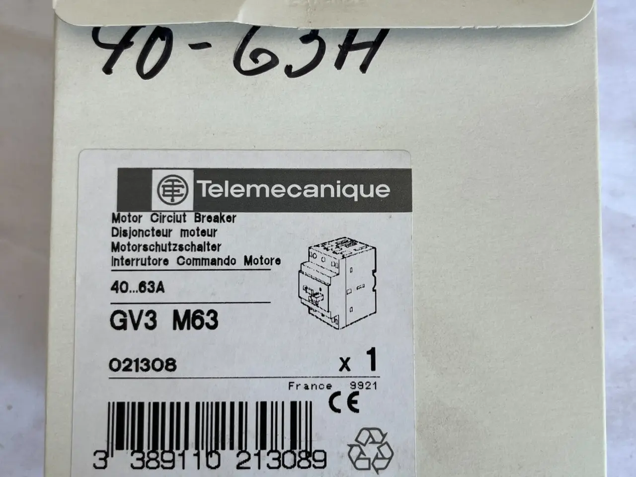 Billede 3 - Telemecanique GV3 M63 Motor automatsikring 40-63A