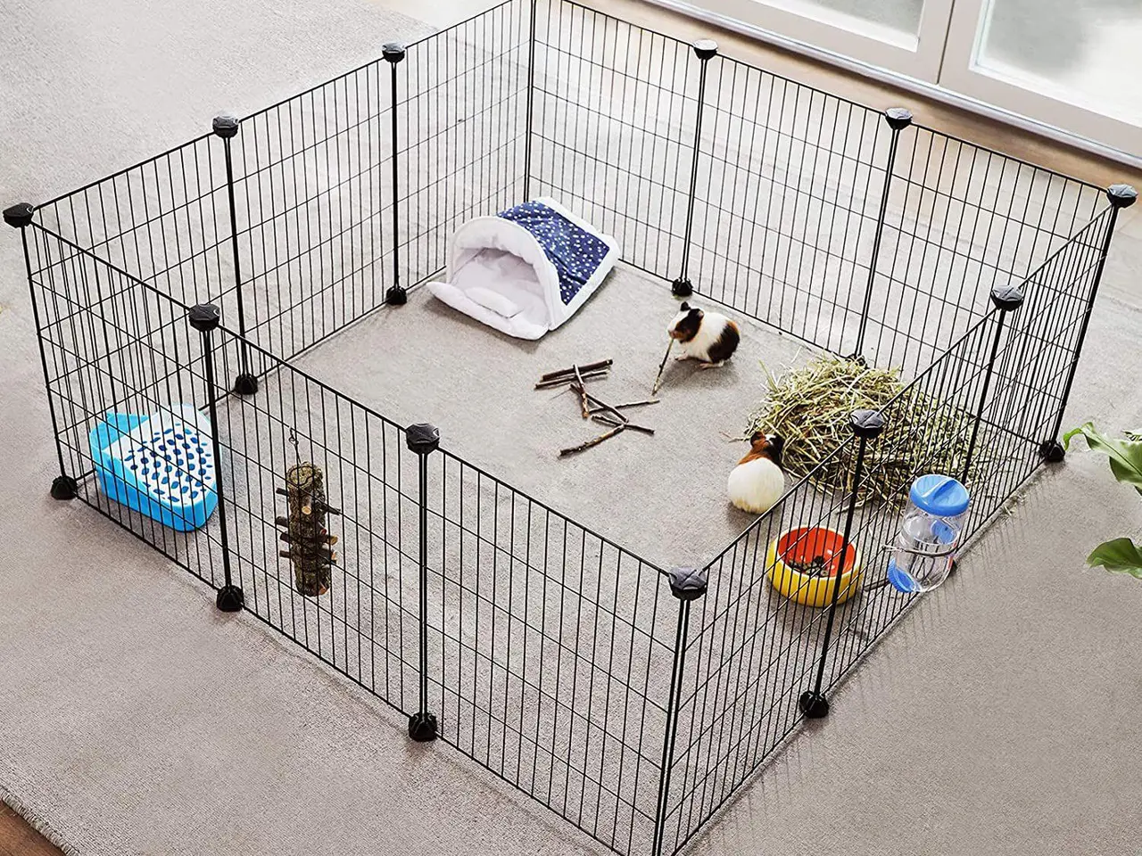 Billede 2 - Smådyrs løbegård i metal - sort, 143 x 73 x 46 cm