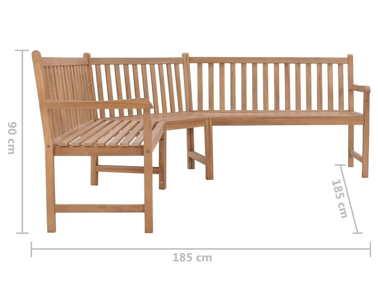 Billede 7 - Hjørnebænk til haven 185x185x90 cm massivt teaktræ