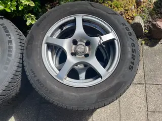 4 Vinterdæk på allufælge, 6mm slidbane