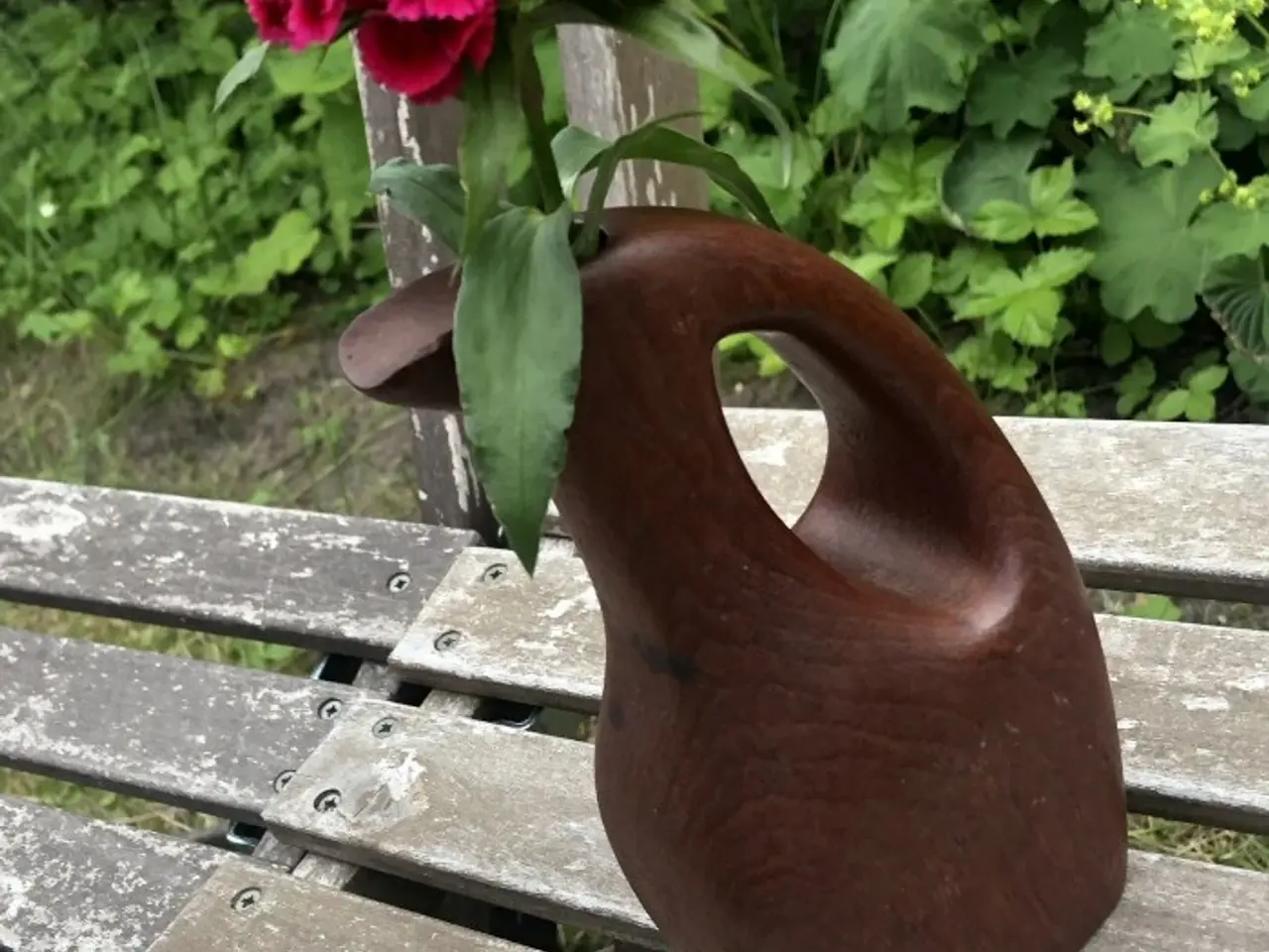 Billede 3 - Vase i teak træ – 19 cm høj 