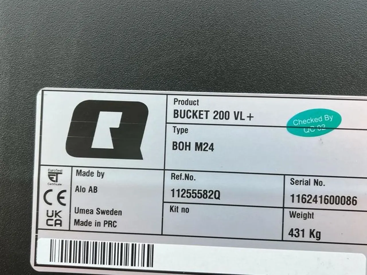Billede 5 - Ålø Quicke VM+ 200 Volumenskovl