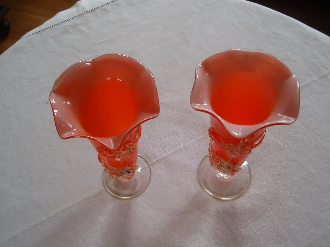 Billede 2 - 2 stk. orange Tivoli glasvaser