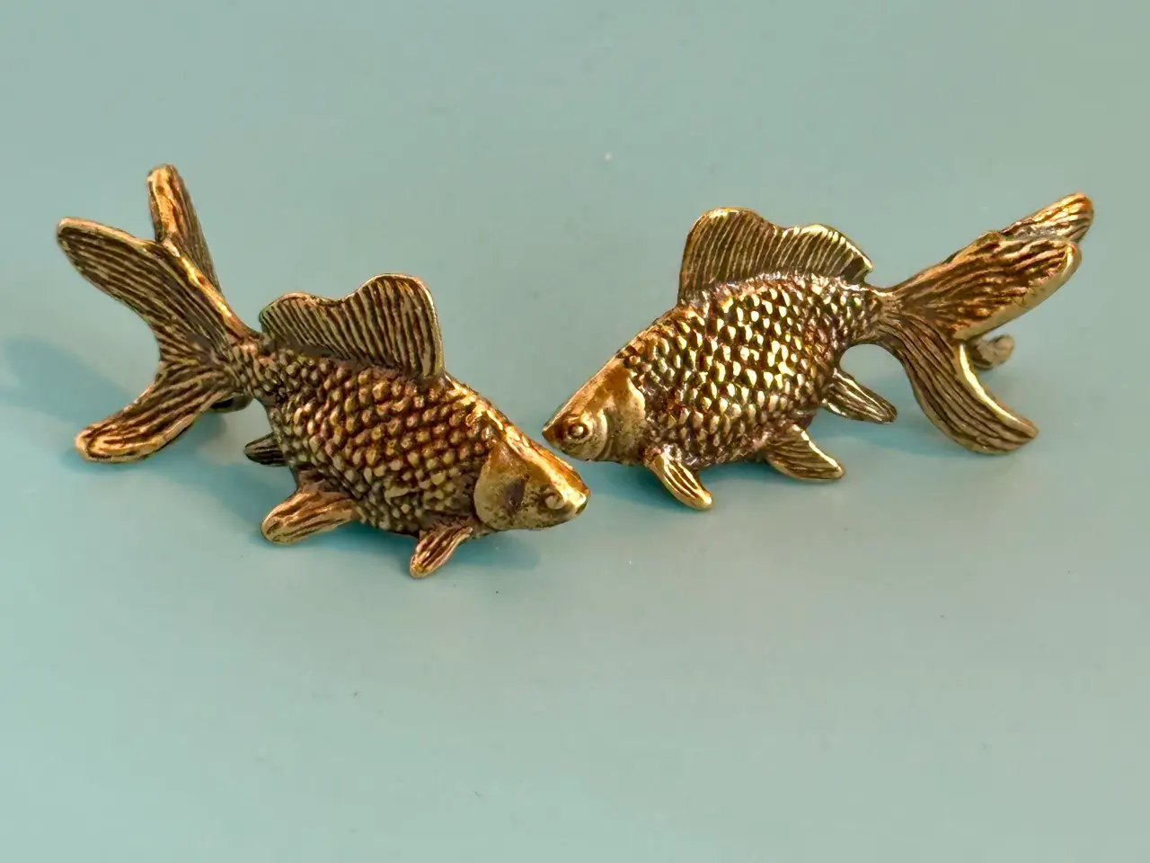 Billede 3 - Vintage guldfiskefigurer af messing