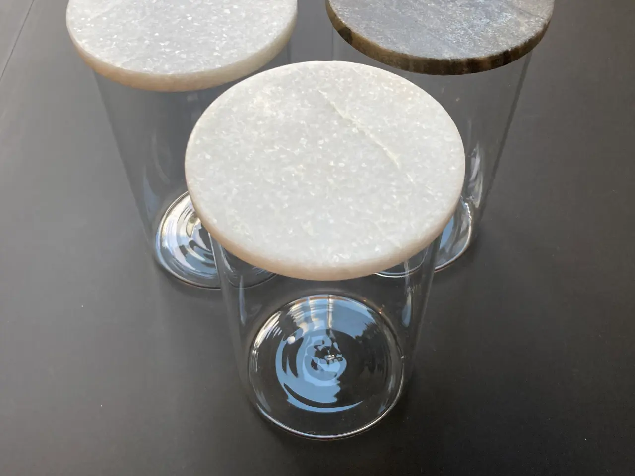 Billede 1 - Glas, Opbevaringsglas, Marmor, 3 Stk