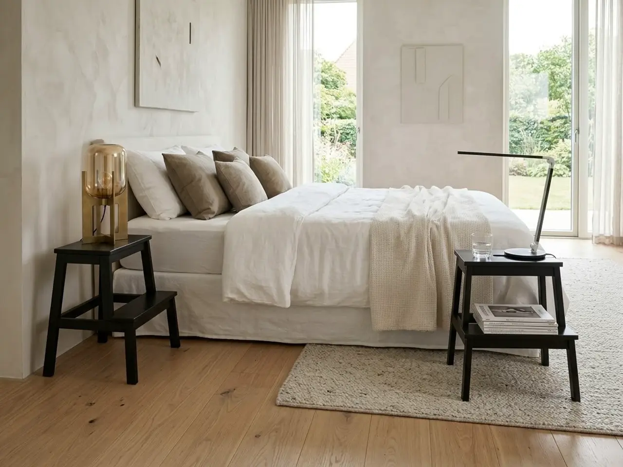 Billede 1 - 2 stk. taburetter/sengebord i sort
