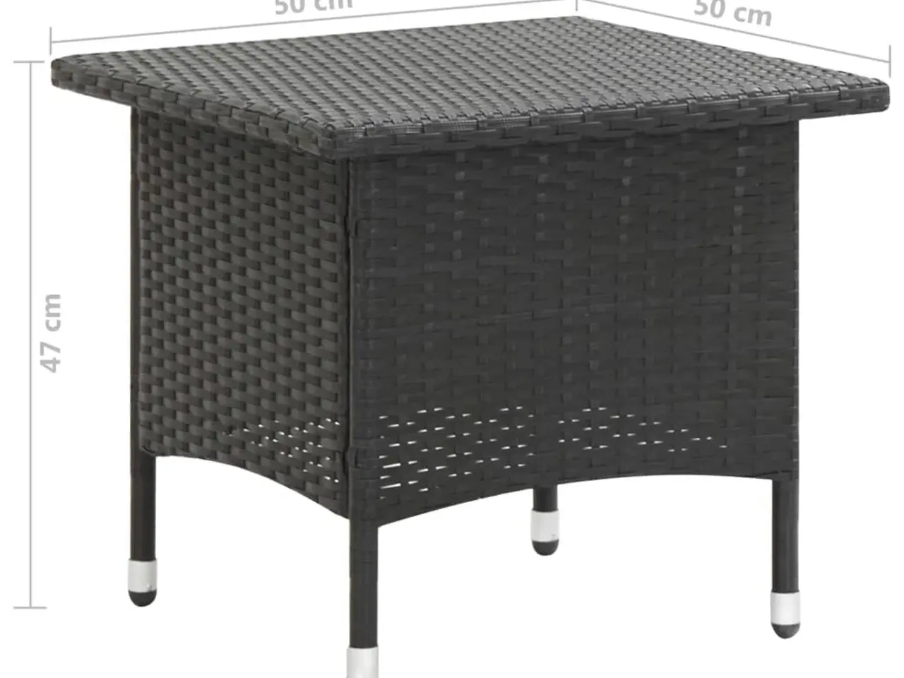 Billede 5 - Tebord i polyrattan 50 × 50 × 47 cm - sort