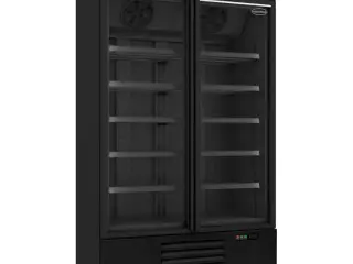 Displayfryseskab med 2 glasdøre 1000 L – sort