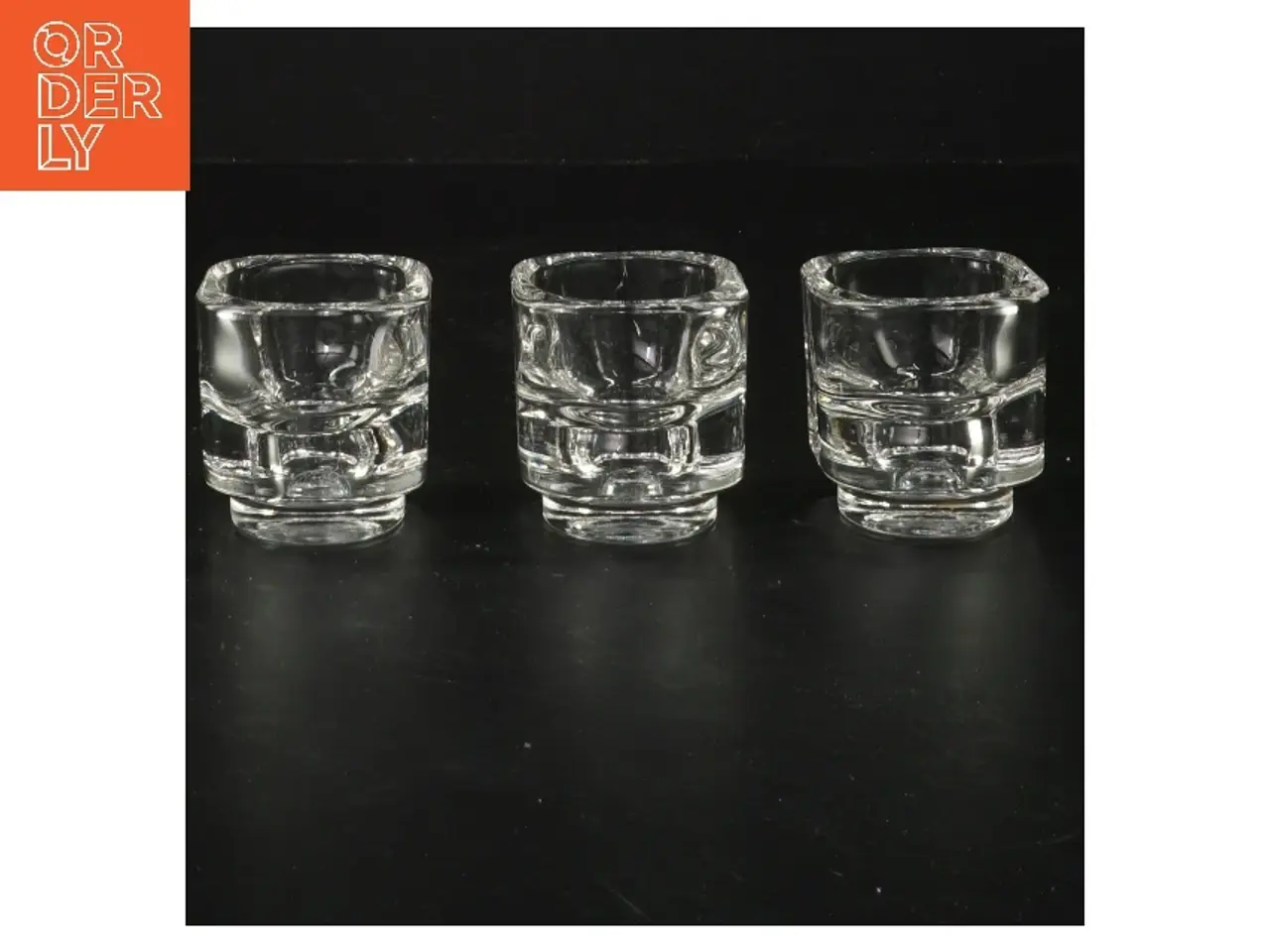 Billede 1 - Glas tealight holdere (str. 3 styk, 5x5x5 cm)