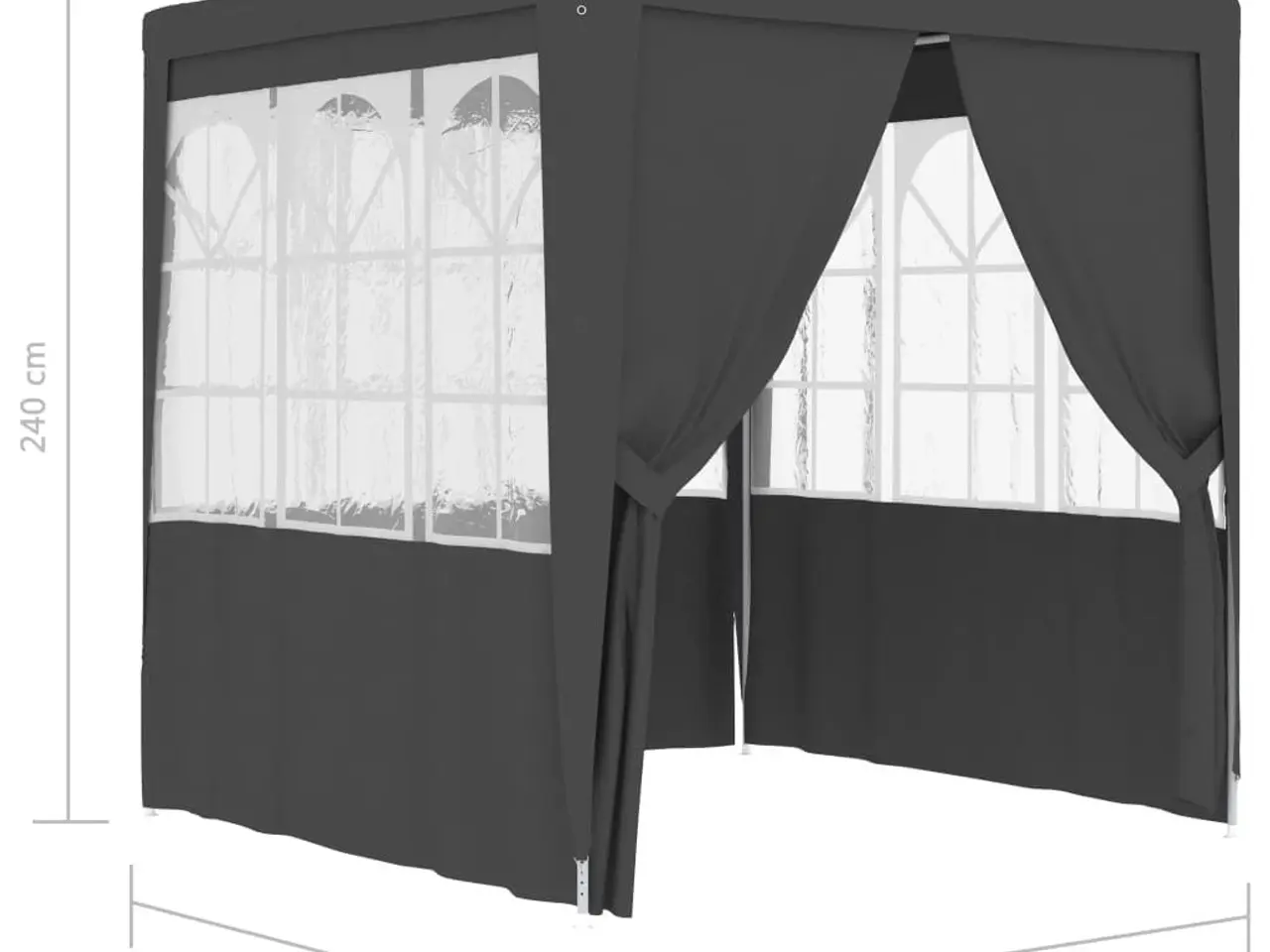Billede 8 - Festtelt med sidevægge 2x2 m 90 g/m² antracitgrå