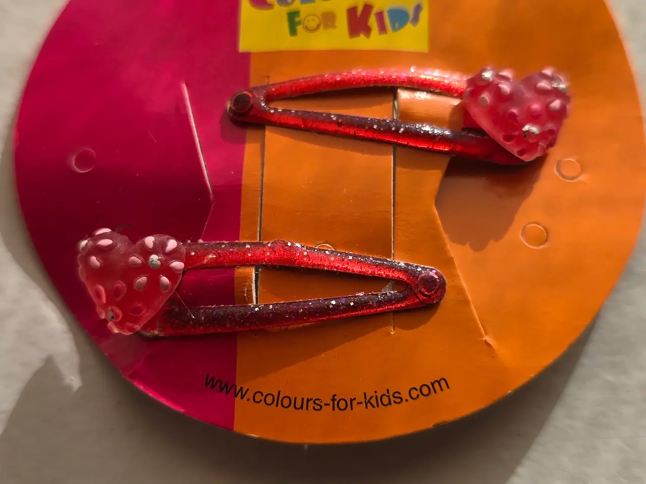 Billede 1 - Glitter-hårspænder med hjerter – 3 pakker
