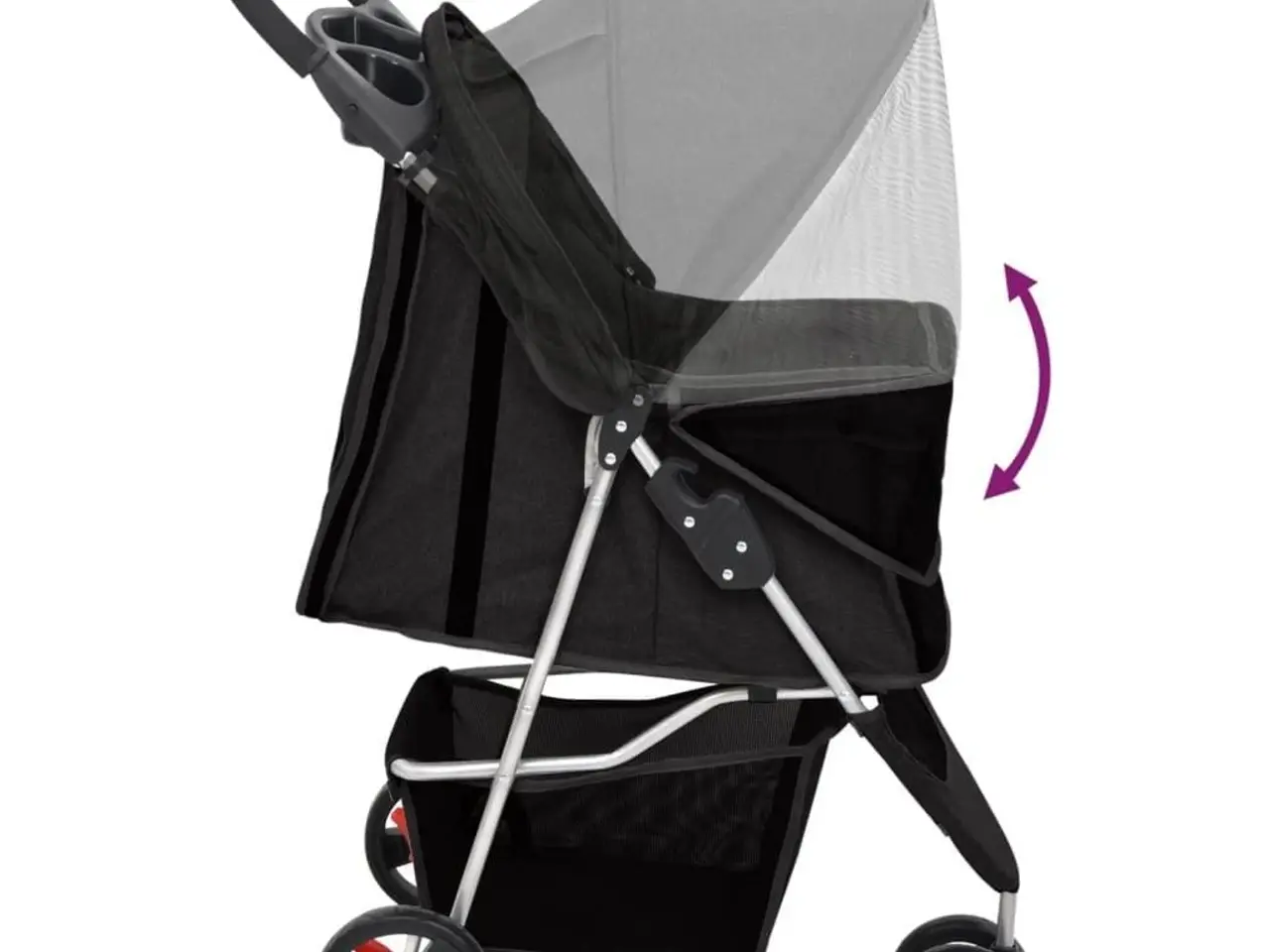 Billede 6 - Foldbar hundeklapvogn 80x46x98 cm oxfordstof sort