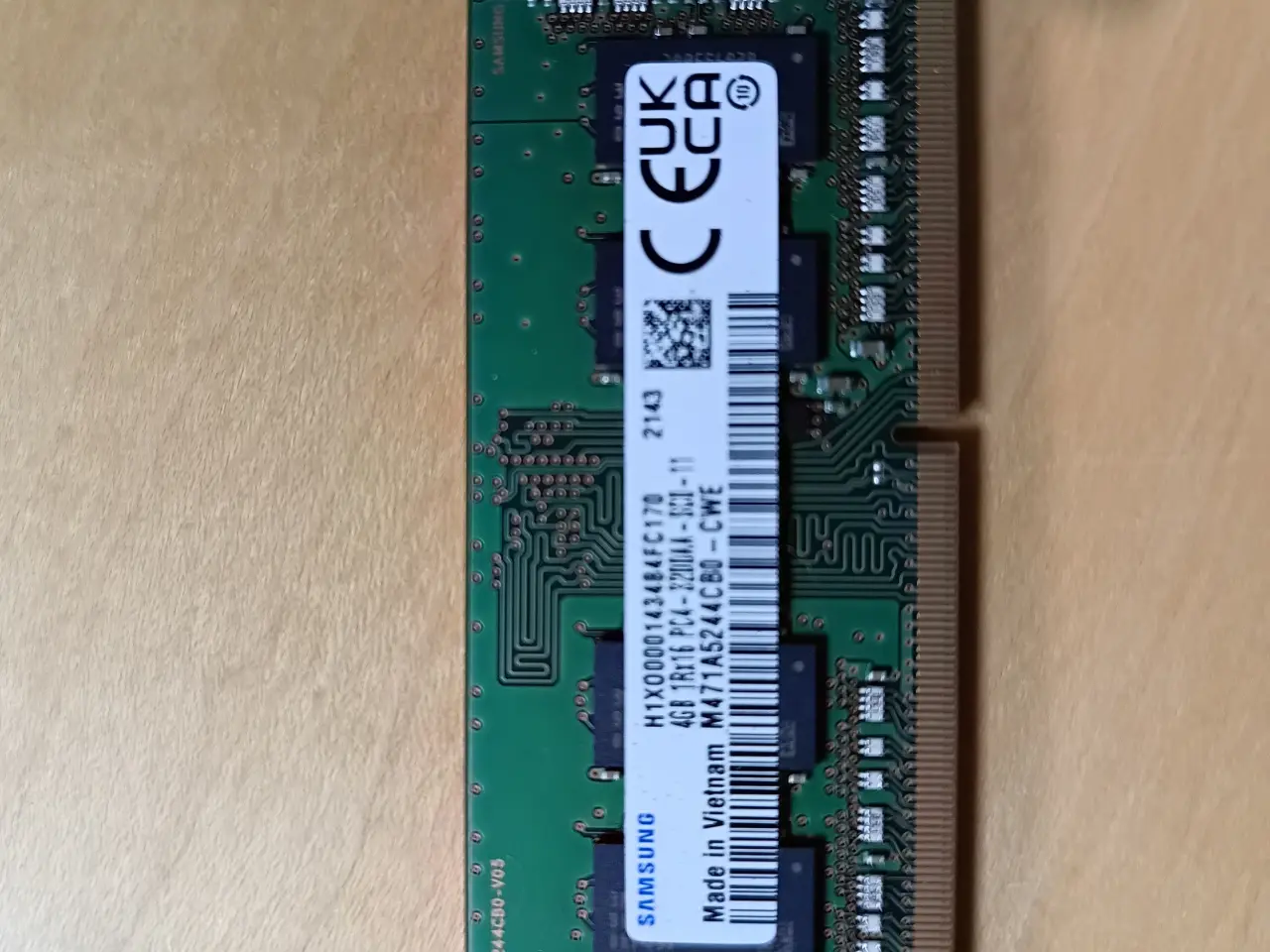 Billede 1 - Samsung SO-DIMM DDR4 3200Mhz 4GB ramblok