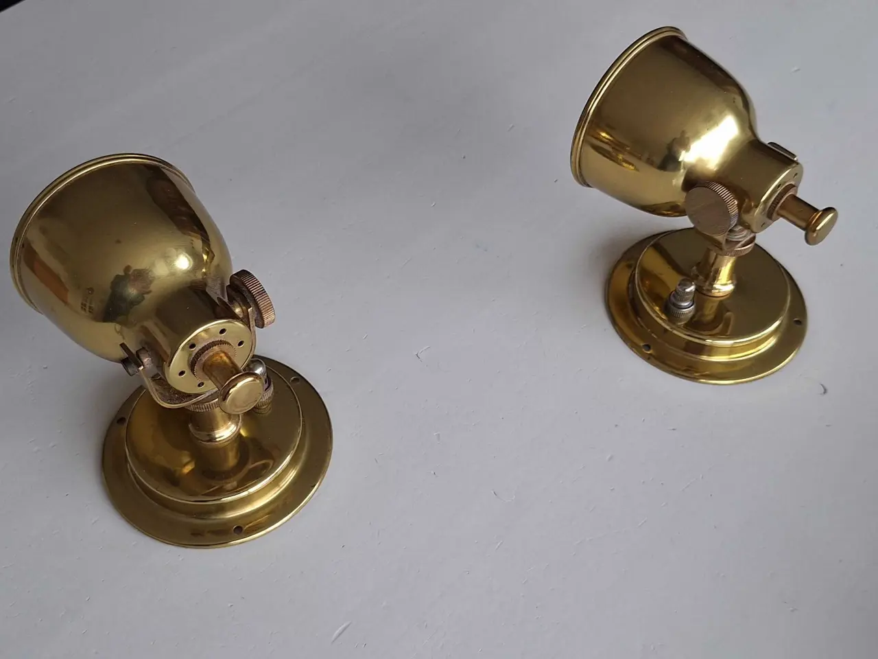 Billede 1 - 2 stk skotlamper i messing 12v