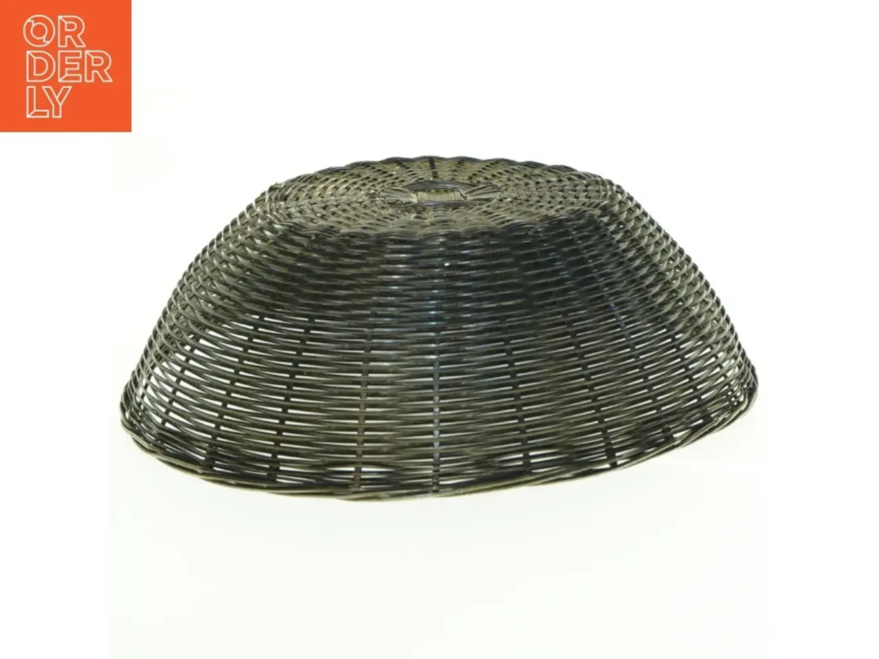 Billede 4 - Sølv Fil de Fer Flettet Metal Kurv (str. Diameter 23 cm h 7 cm)