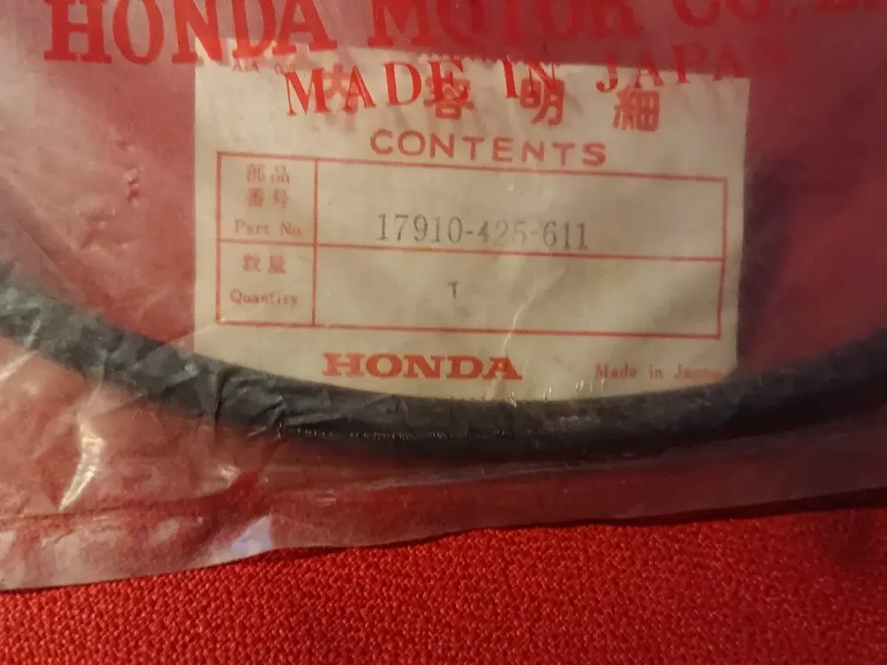 Billede 1 - Org. Gas kabel Honda 17910-426-611