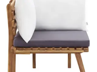 Hjørnemodul til havesofa med hynder massivt akacietræ