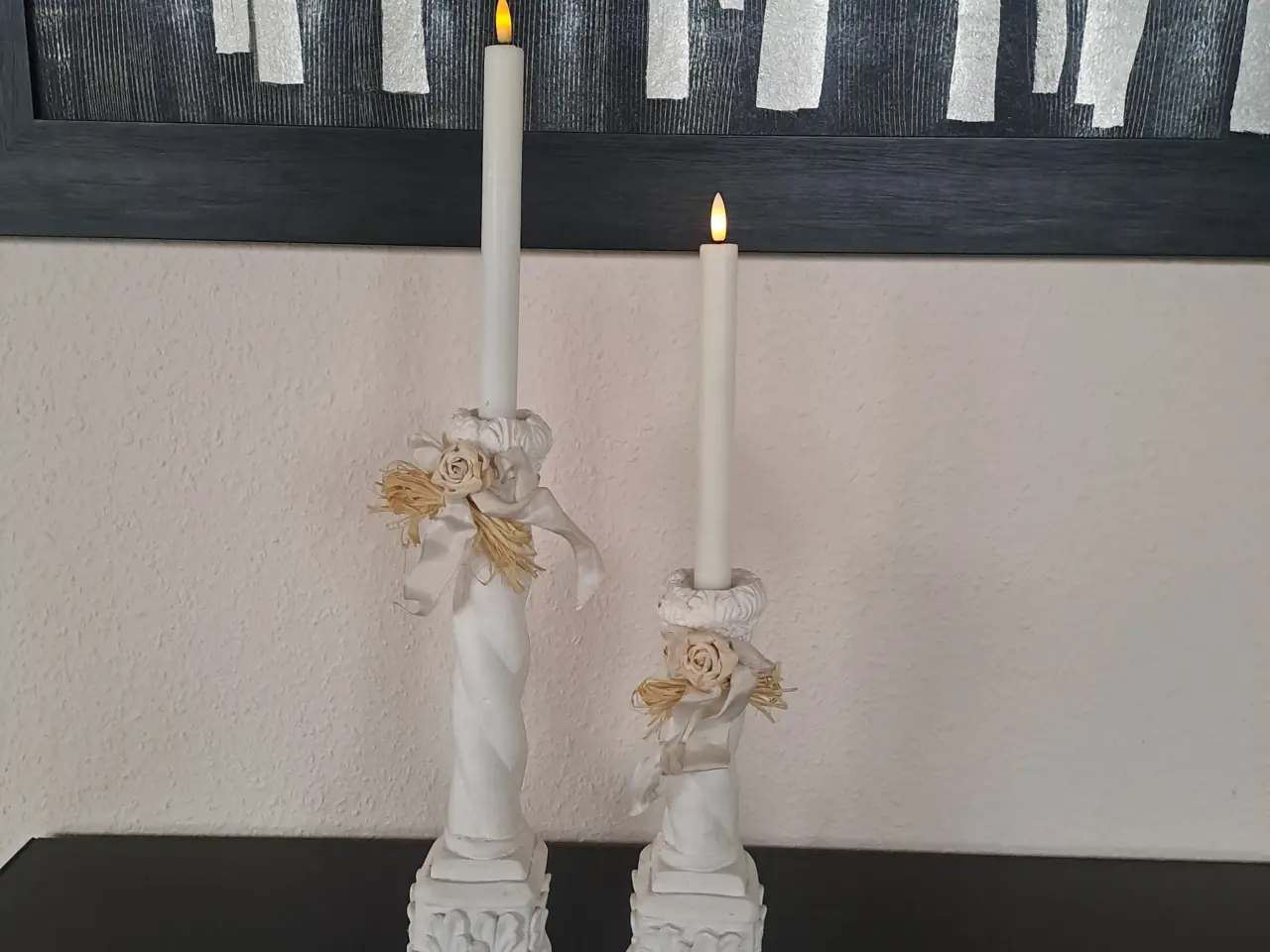 Billede 2 - Antikke gips lysestager