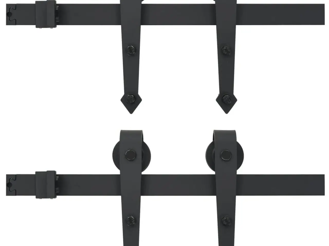 Billede 2 - Hardwarekit til skydedør 2 x 183 cm stål sort