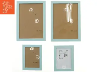 Blå billedramme sæt fra IKEA (str. 2 stk 13x18 & 2 stk. 33,5x24 cm)