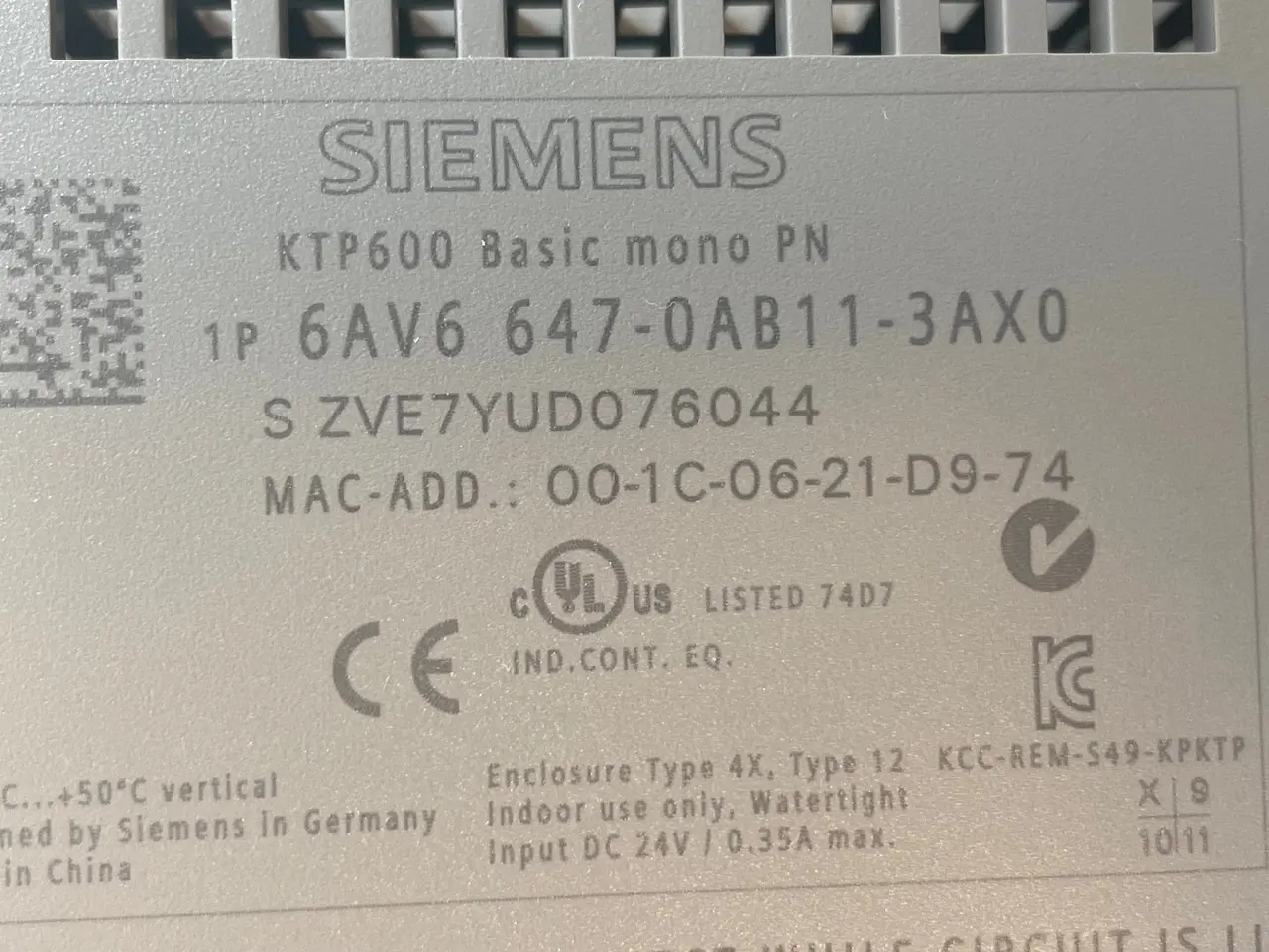 Billede 4 - Siemens SIMATIC HMI KTP600 Basic Mono PN