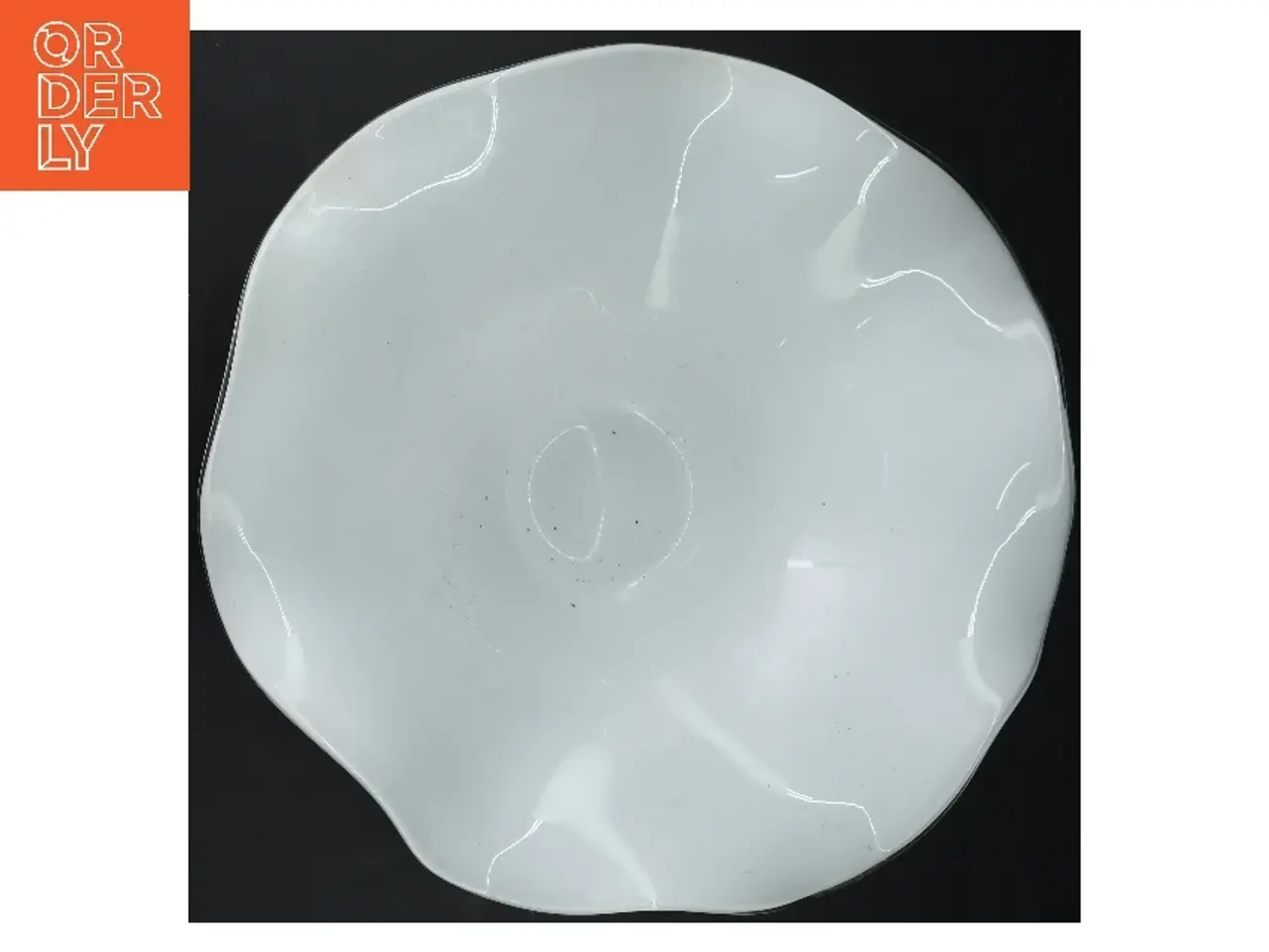 Billede 2 - Hvid dekorativ glasskål (str. Ø 30,5 cm)
