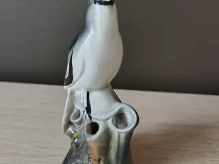 Flot porcelænsfugl med vase