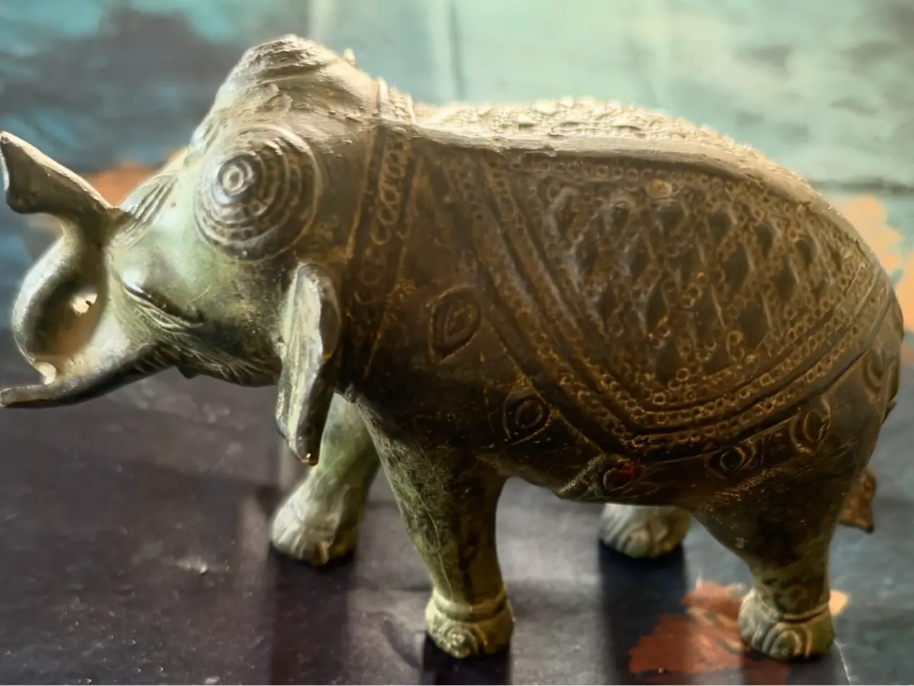 Billede 4 - Vintage indisk elefant i metal
