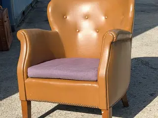 Lille læder clubstol