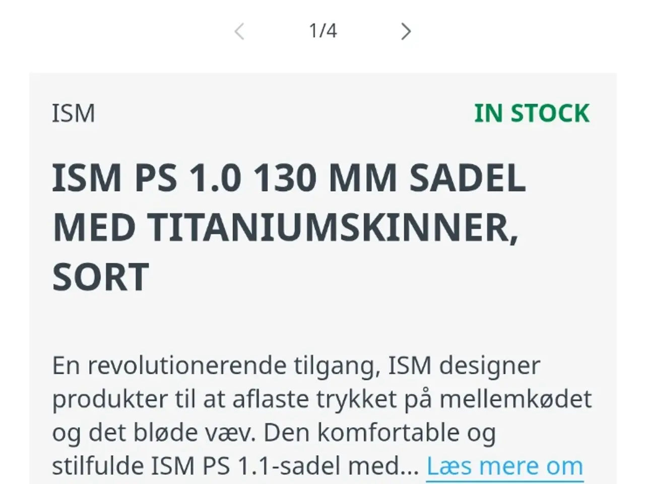 Billede 2 - ISM PS 1.0 130 mm sadel med titanium skinne, sort