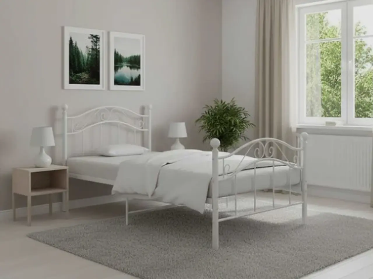 Billede 1 - (Fabriksny) Sengestel 90x200 cm metal hvid